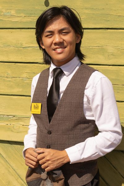 El Camino Student in front of the Lomita Railroad Museum on Oct. 13 2024. has been working at the museum for a year. (Katie Gronenthal | The Union)