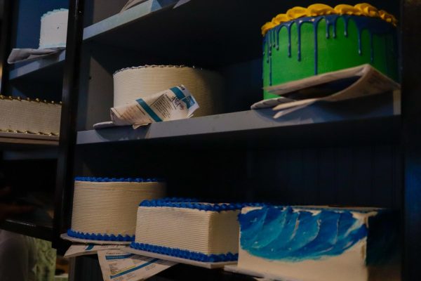 A row of cakes wait to be picked up at Torrance Bakery on Oct. 11. Cakes are a top seller at the bakery, where they produce 400 to 500 cakes a week, 286 of which are decorated and customized creations.