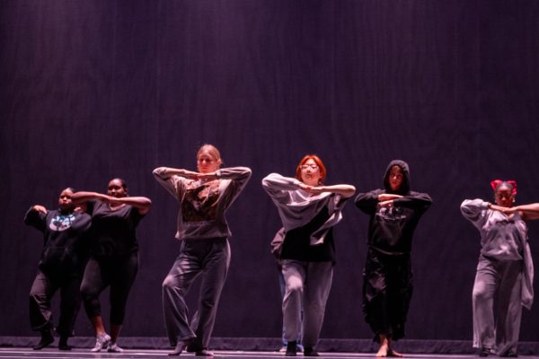 Advanced dance students rehearsing on Nov 13,2024 in the Marsee Auditorium for the Advanced Dance Concert. The concert will be on Saturday, Nov. 16,2024 at 8pm and Sunday Nov. 17,2024 at 3pm in the Marsee Auditorium. Tickets are $15 for general admission and $10 with student w/ valid ID. (Kayla Mitchell | The Union).