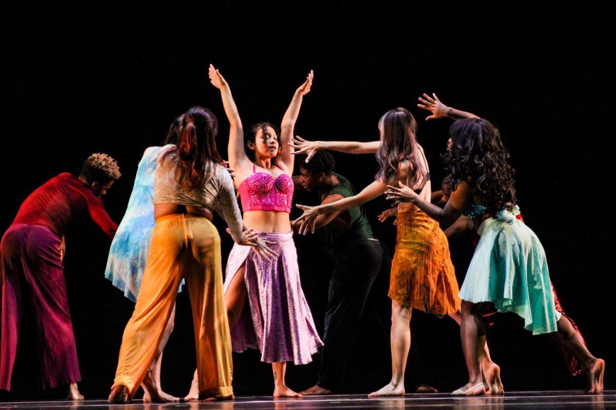 Advanced dance students rehearse on Nov. 13 at Marsee Auditorium in preparation for the Advanced Dance Concert. The concert will be on Saturday, Nov. 16 at 8 p.m. and Sunday, Nov. 17 at 3 p.m. in the Marsee Auditorium. Tickets are $15 for general admission and $10 for students with valid ID. (Kayla Mitchell | The Union)