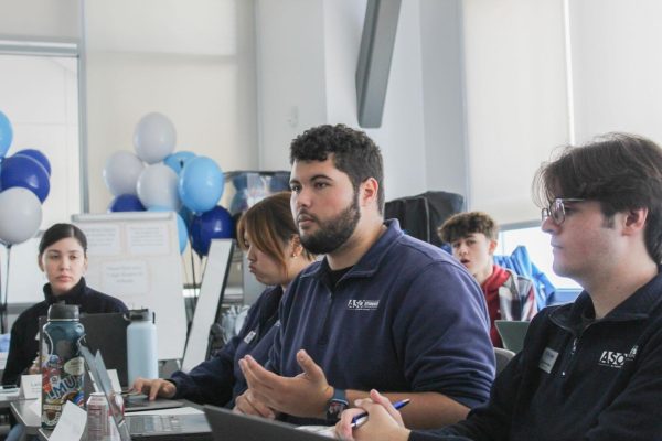 Associated Students Organization's Director of Student Services, Andres Osorio, reports to ASO executives at the Senate meeting on Thursday, Oct. 17. (Cameron Sample | The Union)