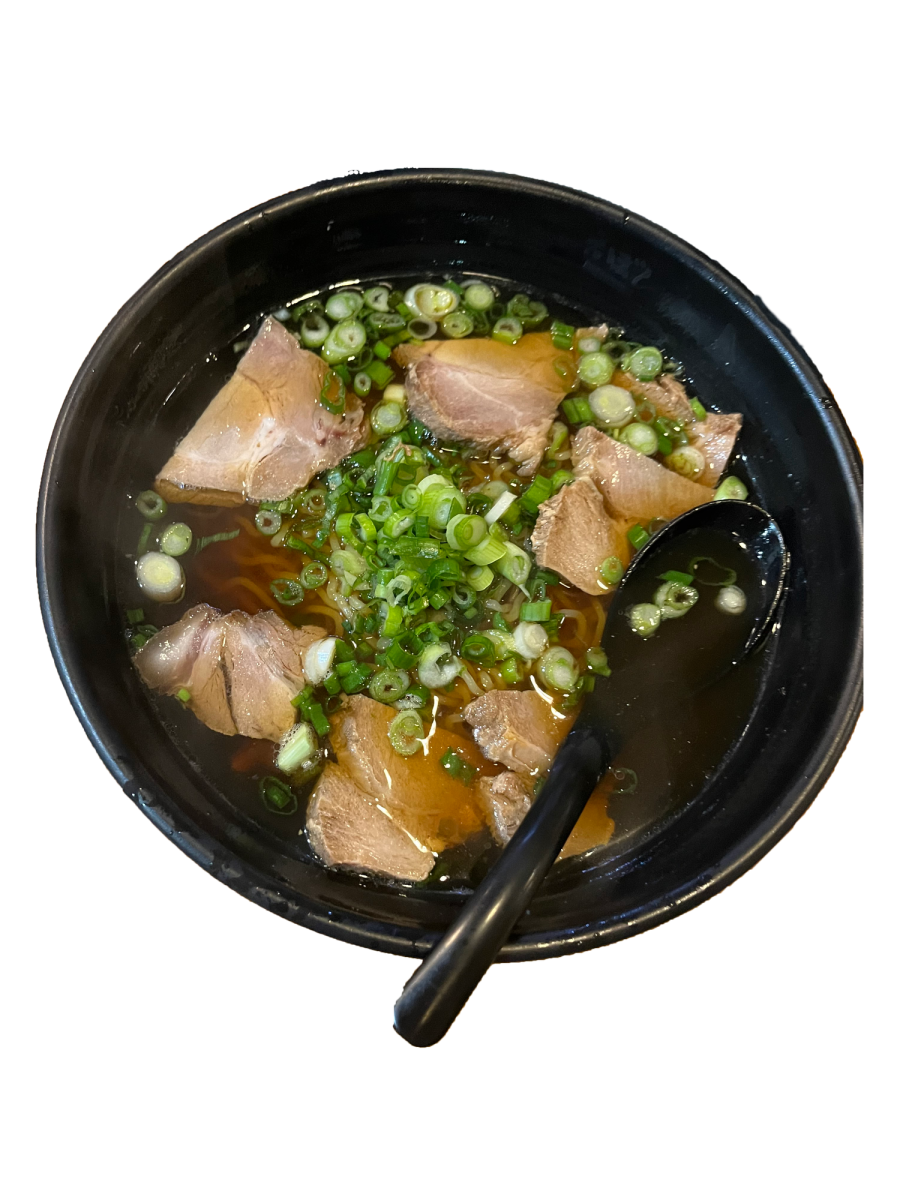 The chashu ramen at Eboshi Ramen in Torrance comes with bamboo shoots, green onions and extra chashu. For diners who prefer variety, Eboshi’s menu includes multiple broth styles, ensuring there’s something for everyone.(Sydney Sakamoto | Warrior Life)