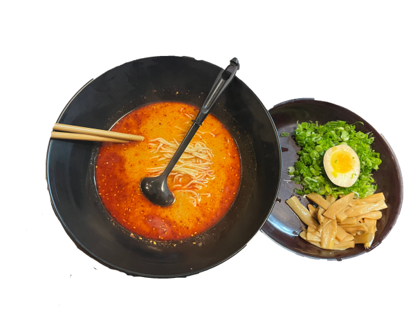 Ramen Yamadaya. Comes with toppings: Bamboo shoots, chashu, green onions and an egg