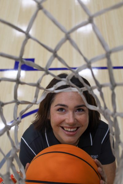 Carla Shaw, pictured here in El Camino's North Gymnasium on Oct. 15, has coached women's basketball for 10 years, along with her father Steve Shaw and three other coaches. Outside of basketball, Carla Shaw is a single mother and homeschool teacher. (Angela Osorio | Warrior Life)