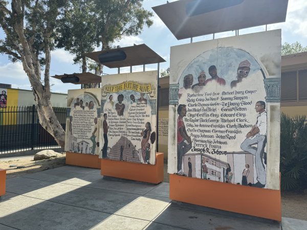 Memorial walls commemorating residents of Nickerson Gardens Public Housing Development in Watts cover the front walls of the recreation center located at 11251 Compton Ave. in Watts. Memorial walls have been a big part of graffiti since the 70s including hundreds of tributes to individuals taken too soon by SoCal streets, often known only to people who live in the area. (Kim McGill | Warrior Life)