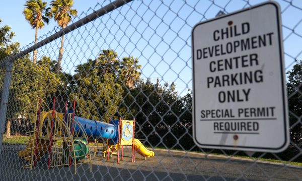 The playground outside of the Child Development Center at El Camino College is seen abandoned on Monday, March 3. (Erica Lee | The Union)