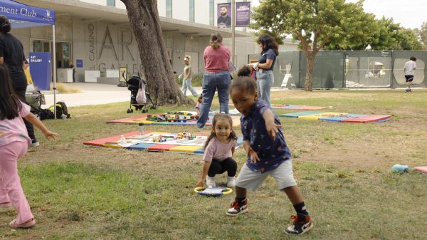 Kairo Lopez, 2, (right) plays catch with other children attending the playgroup on Tuesday, Sept. 24, at El Camino College. In honor of National Student Parent Month, the Childhood Development Club regularly hosts playgroups on the first Saturday of each month. (Madison Moody | The Union)