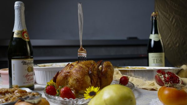 Student photographers from The Union were led in a Thanksgiving food themed shoot
by photojournalism professor Nguyet Thomas and adviser Gerard Burkhart. In the
lesson, students experimented with flash and were tasked to capture one single focus
photo, one narrative with a person in the photo and a photo with props Wednesday, Nov. 5. (Madison Moody | The Union)