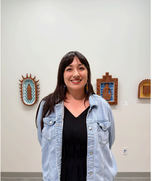Ceramicist and Artist Yvette Trujillo exhibits pieces in the El Camino College Art Gallery in exhibit "Mi Casa Es Su Casa" curated by Dulce Stein. (Choi Kang | The Union)