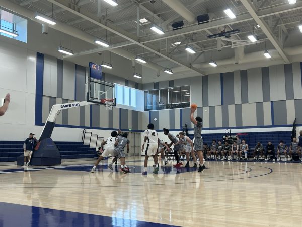 Warriors guard Vaitai Tuione at the free throw line during the overtime period against Barstow. The Warriors came up short in there 96-92 lost, Tuione finished with 10 points on Thursday, Dec. 11. (Giselle Jimenez | The Union)