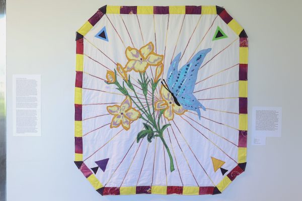Gary Tyler, a featured artist known for his quilts, speaks about his life and the experiences that shaped his work. Tyler was released after serving 41 years at Angola State Penitentiary following a wrongful conviction in 1974 at age 16, at the El Camino College art gallery Thursday, Feb. 26, 2026.