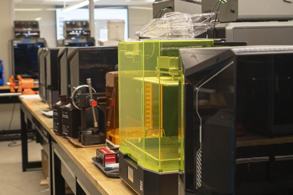3D printers and supplies are pictured in the Industry Technology Education Center on Tuesday, March 10. (Ryan Hirabayashi | The Union)