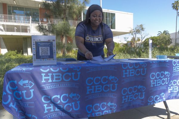 Briana Levi, a Historical Black Colleges and Universities transfer advisor, represents over 40 different HBCUs during the transfer university fair.