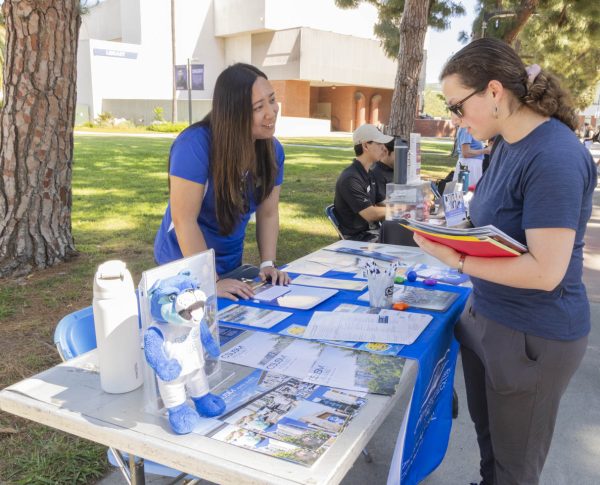 Willow Wollman, 22, learned about resources received at Cal State University San Marco from International Advisor Jenny Cardinal. Wollman is currently enrolled in biomedical pre-requisites, hoping to transfer to UC Irvine or Cal State Long Beach in 2027.