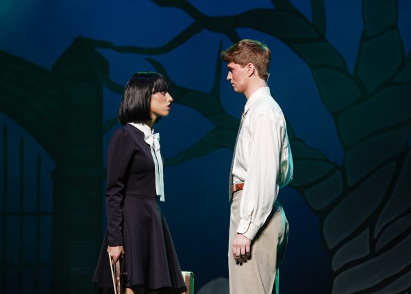 The El Camino College production of The Addams Family musical premiered Friday, May 1, in the Campus Theater. The musical comedy is about Wednesday Addmas who falls in love with a normal boy, despite her coming from a goth and eccentric one. The two families meet over dinner. (Matthew Beck | The Union)
