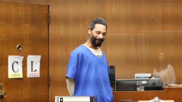 Jeffery Davis, 40, appears at a preliminary hearing setting in a Torrance courtroom on Wednesday, May 15 2024. Davis pleaded not guilty on Jan. 17 after being charged with the killing of 65-year-old Junko Hanafusa. (Greg Fontanilla | The Union)
