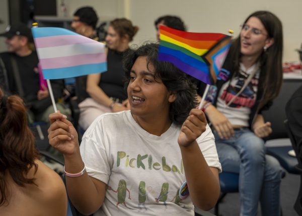 El Camino College student Ram Swati attends the "Slay Your Lunch" event in the Social Justice Center as a part of a series of PRIDE Week events that span out till Friday, May 22. (Gael Gallardo | The Union)