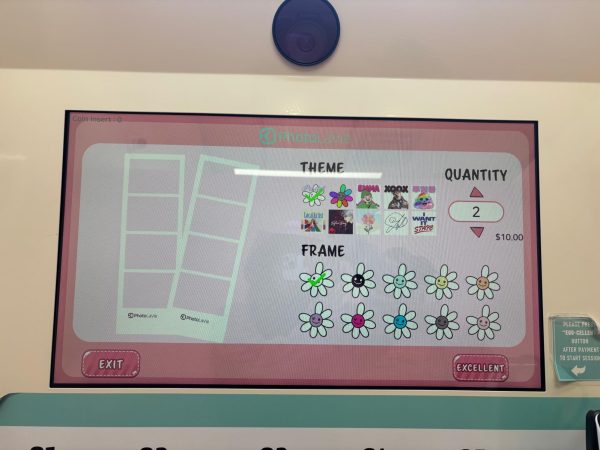 The Korean-inspired digital photo booth at K PhotoLaVie in Del Amo Fashion Center lets you select a theme, frame color and quantity of photos to print. Photo credit: Ana Gamez